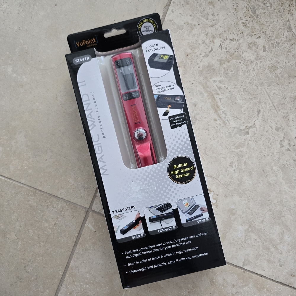 VuPoint Magic Wand II Portable Scanner - Red NEW